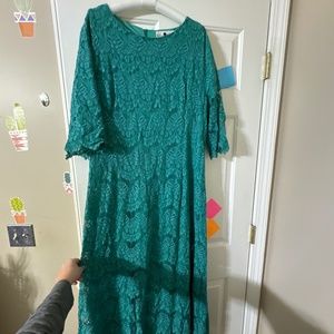 Dainty Jewells Blue Green Lace Maxi Dress